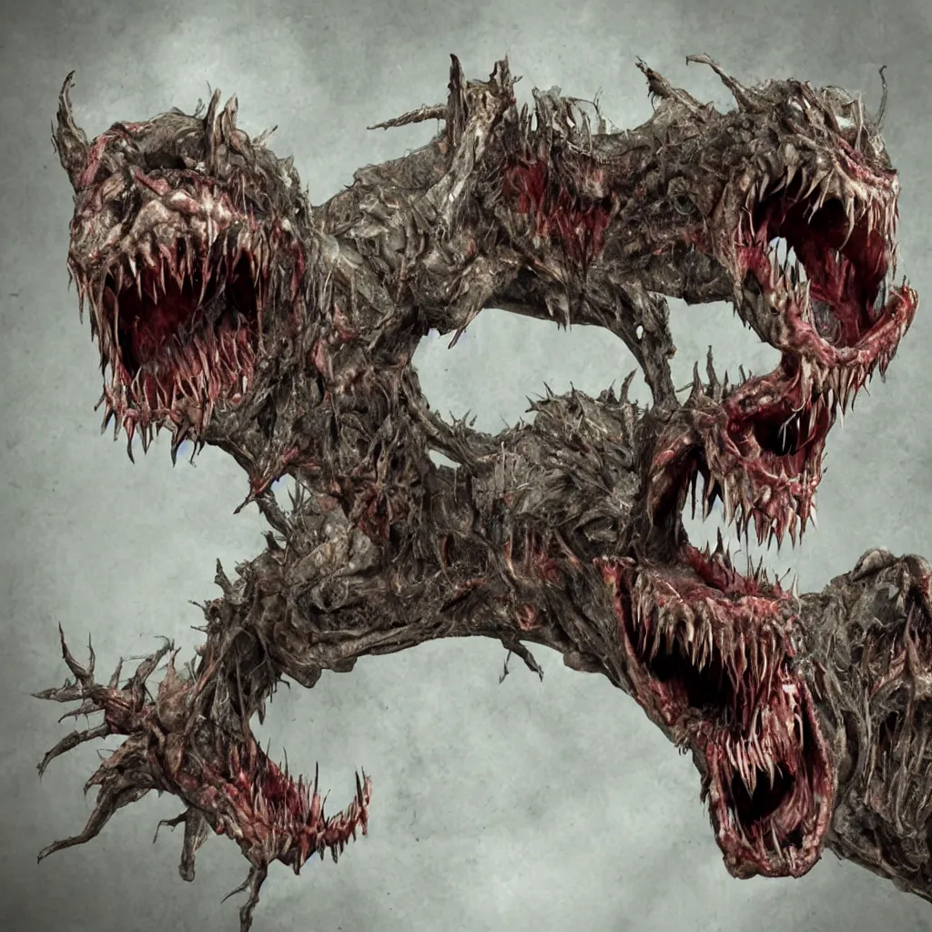 Image similar to horrifying creature, realistic, fangs