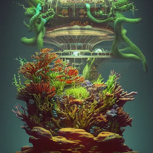 Prompt: aquarium bowl monster:: by beeple and James Gilleard and Justin Gerard :: ornate, dynamic, particulate, intricate, elegant, highly detailed, centered, artstation, smooth, sharp focus, photoreal octane render, 3d