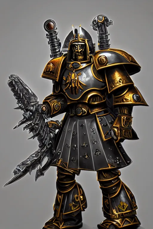 Image similar to armor portrait heros warhammer 4 0 k horus heresy fanart - the primarchs emperor by johannes helgeson animated with vfx concept artist & illustrator global illumination ray tracing hdr fanart arstation zbrush central hardmesh 8 k octane renderer comics stylized