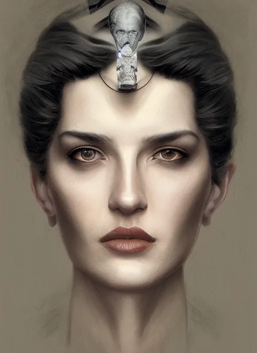 Image similar to portrait of david lynch symmetry!! machine parts embedded into face, intricate, elegant, highly detailed, digital painting, artstation, concept art, smooth, sharp focus, illustration, art by artgerm and greg rutkowski and alphonse mucha, 8 k