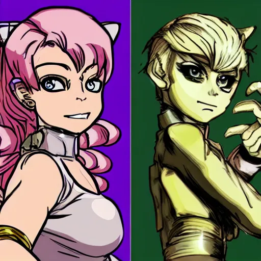 Prompt: A pixie in JoJo's Bizarre Adventure artstyle