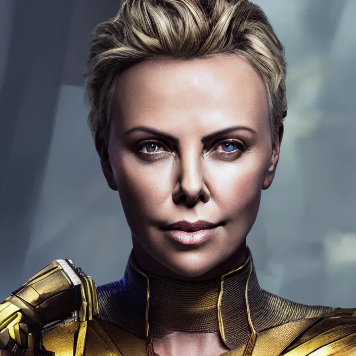 portrait of (Charlize Theron), wearing The Infinity | Stable Diffusion ...