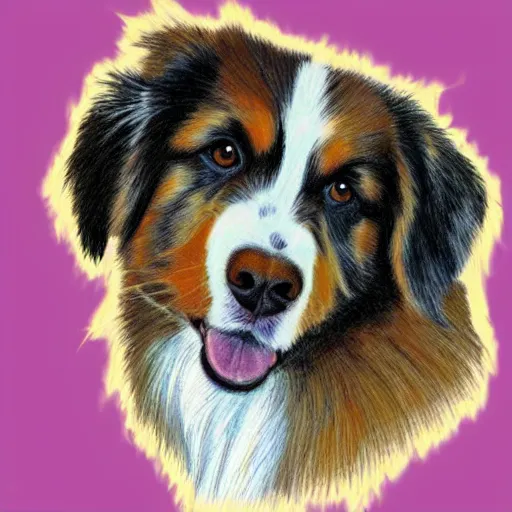 Image similar to australian shepard drawn by neil gaiman