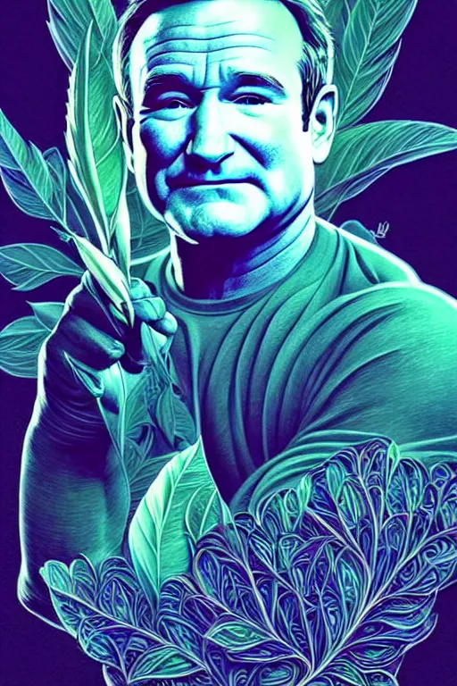 Image similar to robin williams portrait inspired by fast and furious, art deco, fantasy, intricate art deco leaf designs, elegant, highly detailed fractals, sharp focus, art by artgerm and beeple and greg rutkowski and wlop