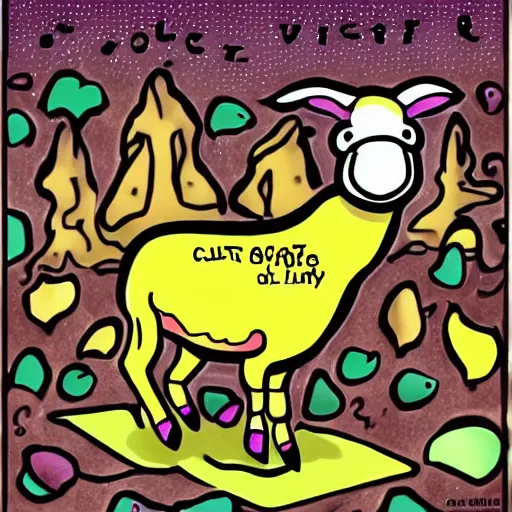 Image similar to the cult of lamb, colorful, cartoon, dark