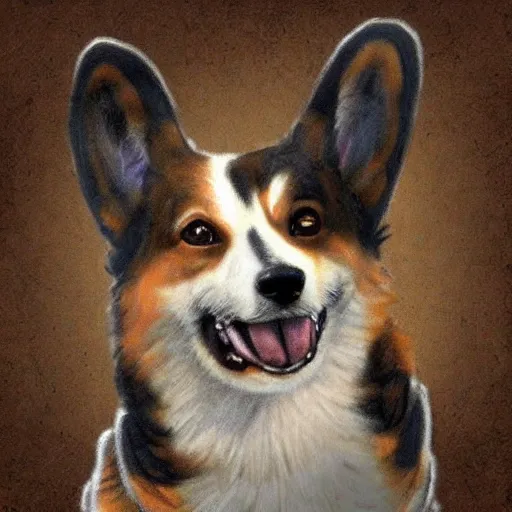 Image similar to a corgi warlock style of jean baptiste monge