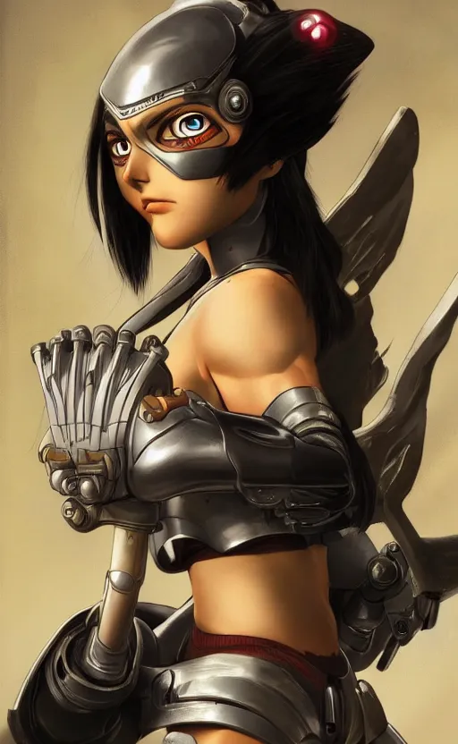 Prompt: battle angel alita. by rembrandt 1 6 6 7, artstation trending