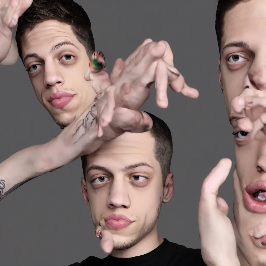 Prompt: pete davidson stuck inside a bubble