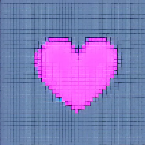 Image similar to pink heart, pixel art.