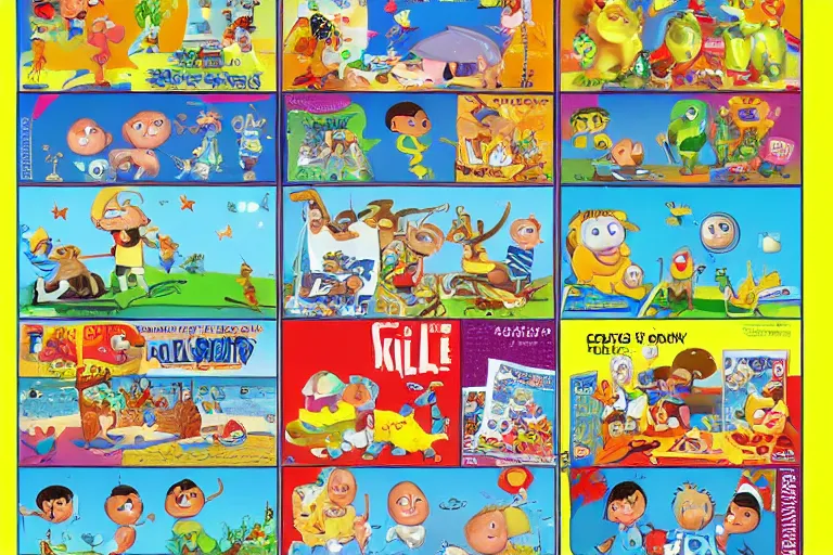 Image similar to can you spot the 6 differences? kid's cartoon magazine, fun, children's book