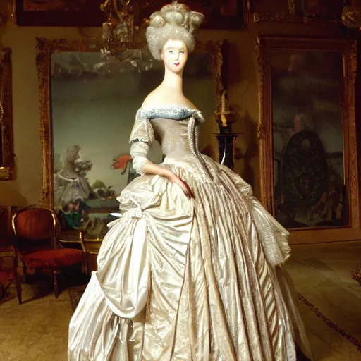 Image similar to plastic dresses of the era of marie-antoinette