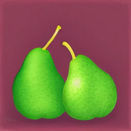 Image similar to cute pumpkin and cute pear in love, digital art