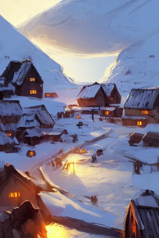 Image similar to wooden houses in an viking village on the icelandic coast , official fanart behance hd artstation by Jesper Ejsing, by RHADS and Makoto Shinkai and Lois van baarle and ilya kuvshinov and rossdraws