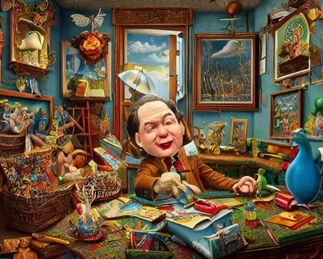 Image similar to robert williams todd schorr mark ryden highly detailed 3 - d environment octane render