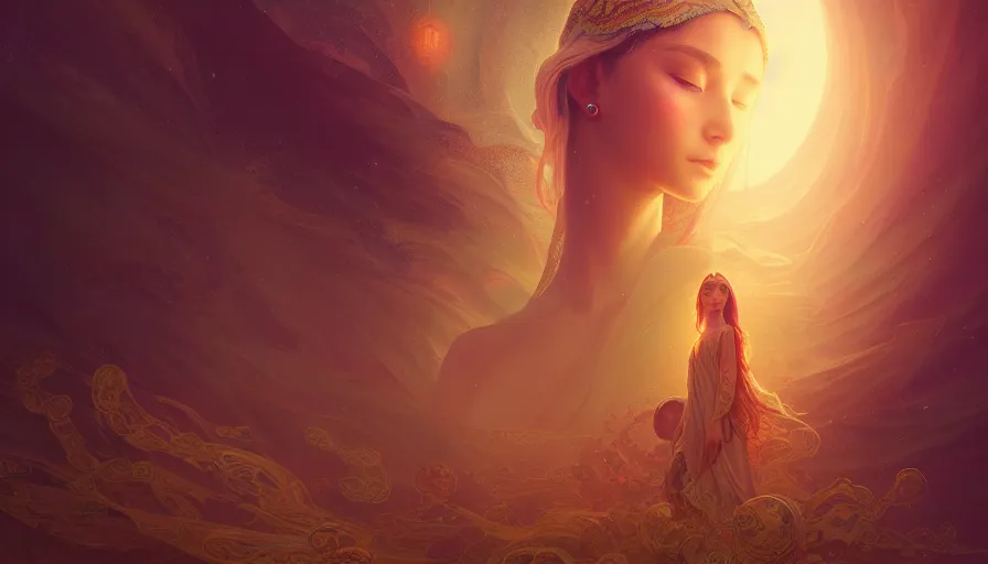 Prompt: dust goddess, epic scene, highly detailed, high quality, 8 k, 4 k, octane render, digital painting, alena aenami, lilia alvarado, shinji aramaki, karol bak, alphonse mucha, tom bagshaw