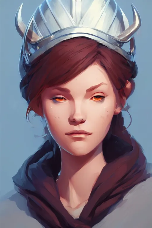 Image similar to just one head, portrait, viking queen, official fanart behance hd artstation by Jesper Ejsing, by RHADS and Makoto Shinkai and Lois van baarle and ilya kuvshinov and rossdraws