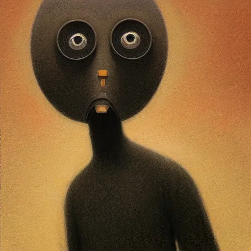 Image similar to a portrait of a character by shaun tan