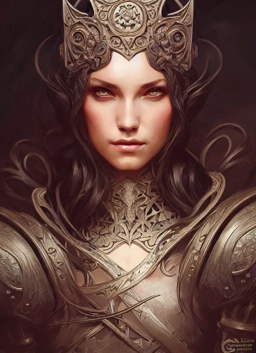 Image similar to Muscular and powerful medieval knight portrait, art nouveau, fantasy, intricate flower designs, elegant, highly detailed, sharp focus, art by Artgerm and Greg Rutkowski