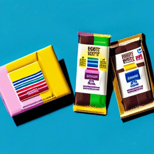 Image similar to Ritter Sport chocolate with dog poop flavour, product shot, photo