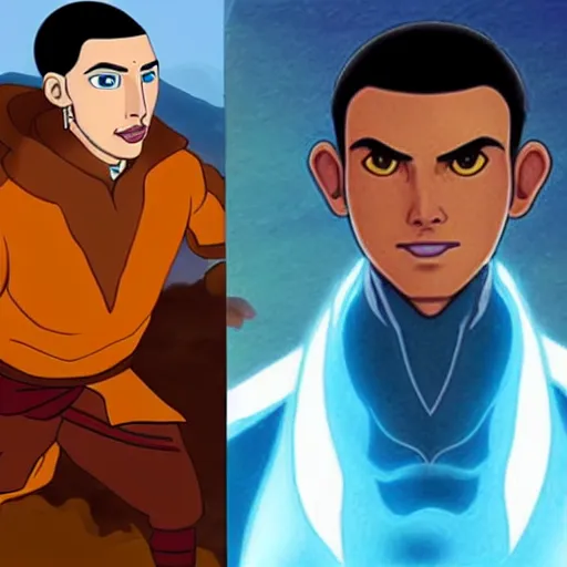 Image similar to adam driver as avatar aang from the last airbender