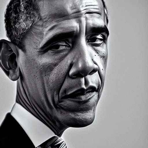 Prompt: obama nervously standing by a mountain of papers, ( eos 5 ds r, iso 1 0 0, f / 8, 1 / 1 2 5, 8 4 mm, postprocessed, crisp face, facial features )