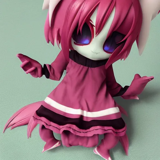 Prompt: cute fumo plush of a floating imp girl, devilish creature, anime girl, vray