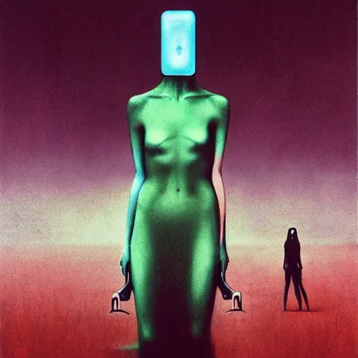 Image similar to charlies angels by beksinski and tristan eaton, dark neon trimmed beautiful dystopian digital art