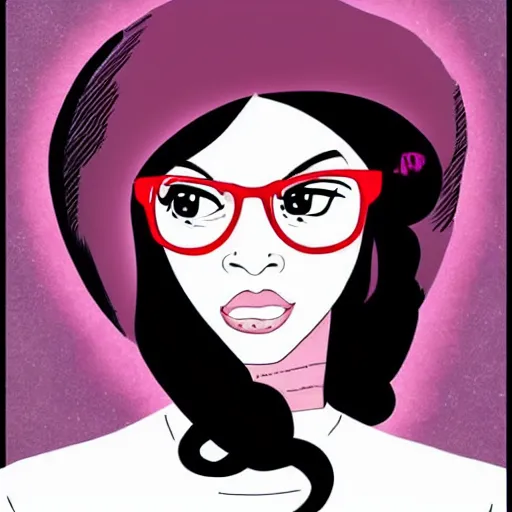 Image similar to nerdy black girl comic book style,