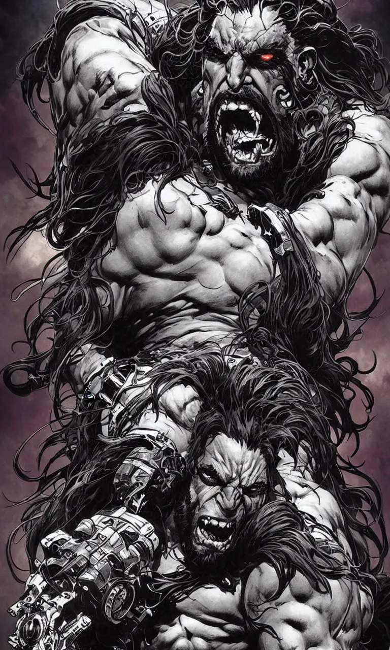 Prompt: giant lobo by simon bisley, photoshop, art by artgerm and greg rutkowski and alphonse mucha