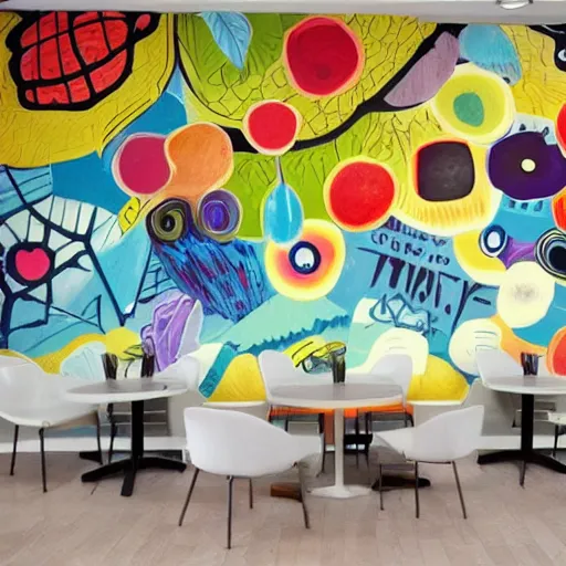 Prompt: mural for office cafe - w 1 0 2 4