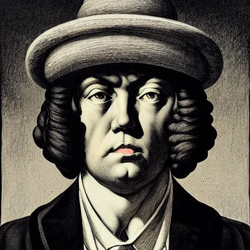 Prompt: lithography on paper weird conceptual figurative post - morden monumental dynamic portrait by goya and magritte and hogarth, illusion surreal art, highly conceptual figurative art, intricate detailed illustration, controversial poster art, polish poster art, geometrical drawings, no blur