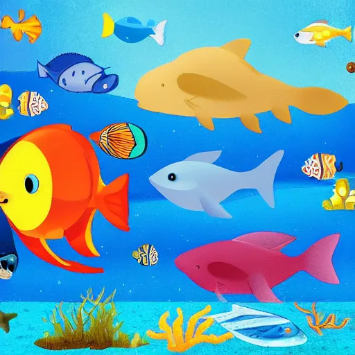 Image similar to A world where sea animals walk on land and land animals swim in the sea