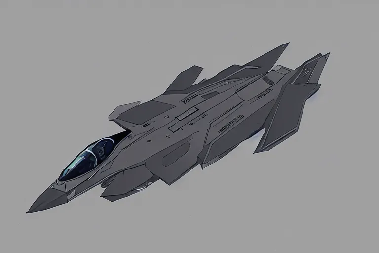 Image similar to top down view of a futuristic jet fighter, katsuhiro otomo, in gunmetal grey, very symmetrical, in blueprint form, in the style of will burns, f - 3 5 inspired, robotic, highly detailed, artstation, pinterest, deviantart, super realistic, unreal engine