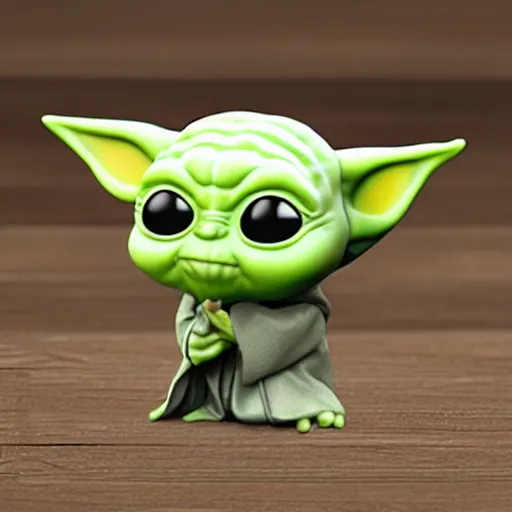 Image similar to isometric cute baby yoda funko pop