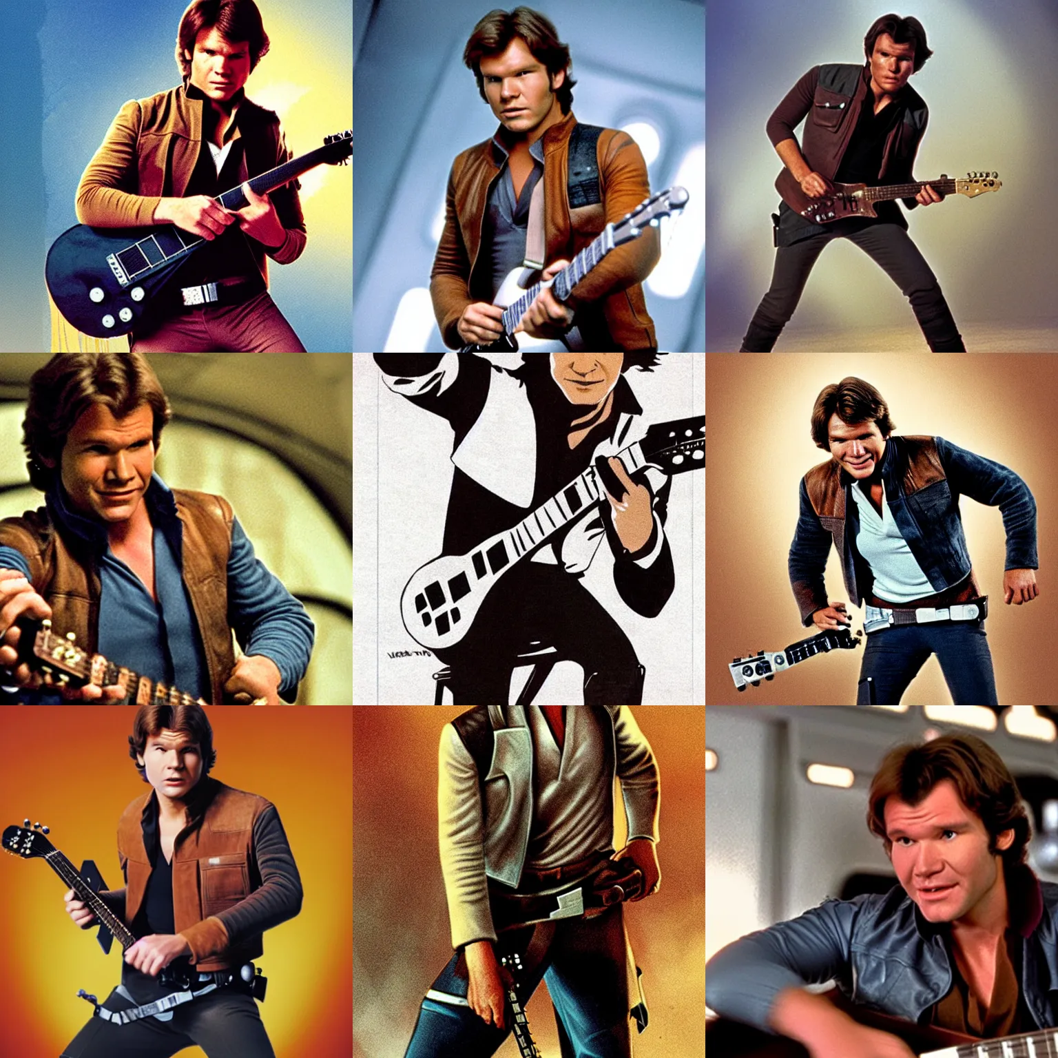 Prompt: Han Solo doing a guitar solo