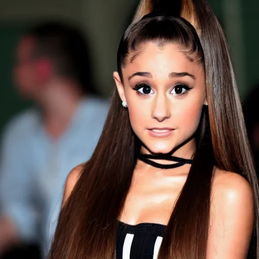 Prompt: a cinematic photo of ariana grande as a down syndrom person