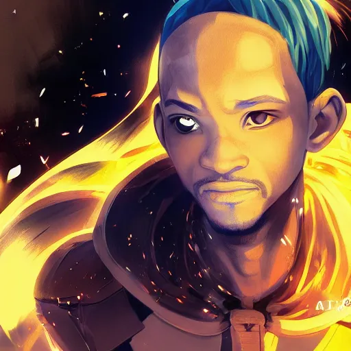 Image similar to anime portrait of an anime Will Smith dressed like One Punch Man by Stanley Artgerm Lau, WLOP, Rossdraws, James Jean, Andrei Riabovitchev, Marc Simonetti, and Sakimichan, trending on artstation