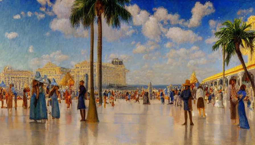 Image similar to a ultradetailed beautiful painting of the thunderstorm sky of the rio de janeiro palace balustrade designed by jules bastien - lepage, tarsila do amaral, frank weston and gustave baumann, beach, trending on artstation, mediterranean, palm trees, sharp focus, colorful refracted sparkles and lines, soft light, 8 k 4 k