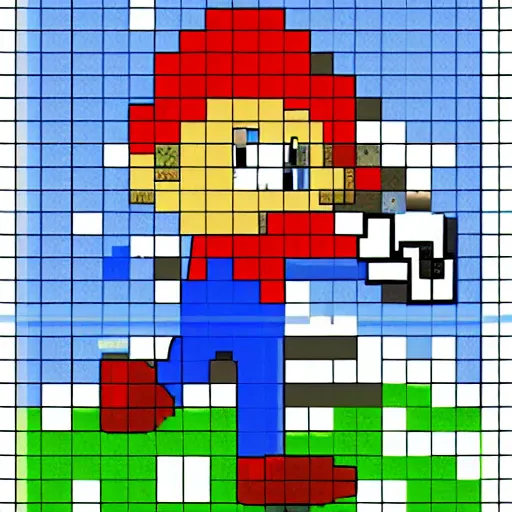 Prompt: 8 bit game featuring mario and sonic, pixel art, side scroll, nintendo, retro, blocky