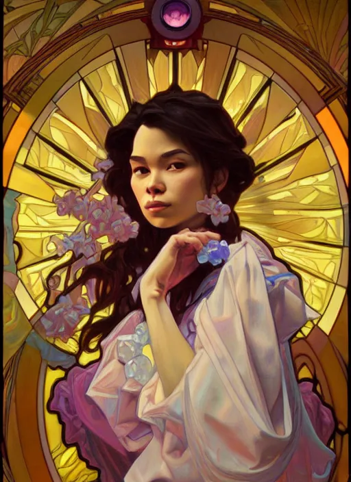 Image similar to oil painting of steven universe, intricate, elegant, highly detailed, lighting, painting, artstation, smooth, illustration, art by greg rutowski and alphonse mucha
