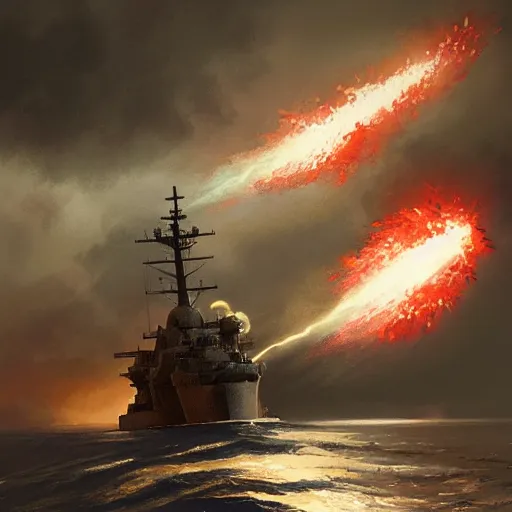 Prompt: united kingdom navy exploding by greg rutkowski