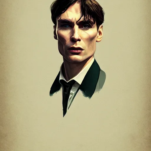 Prompt: a portrait of cillian murphy as tommy shelby, atlantis background, highly detailed, realistic face, digital art, epic, fantasy, in the style of Benjamin Springer, sharp, artstation