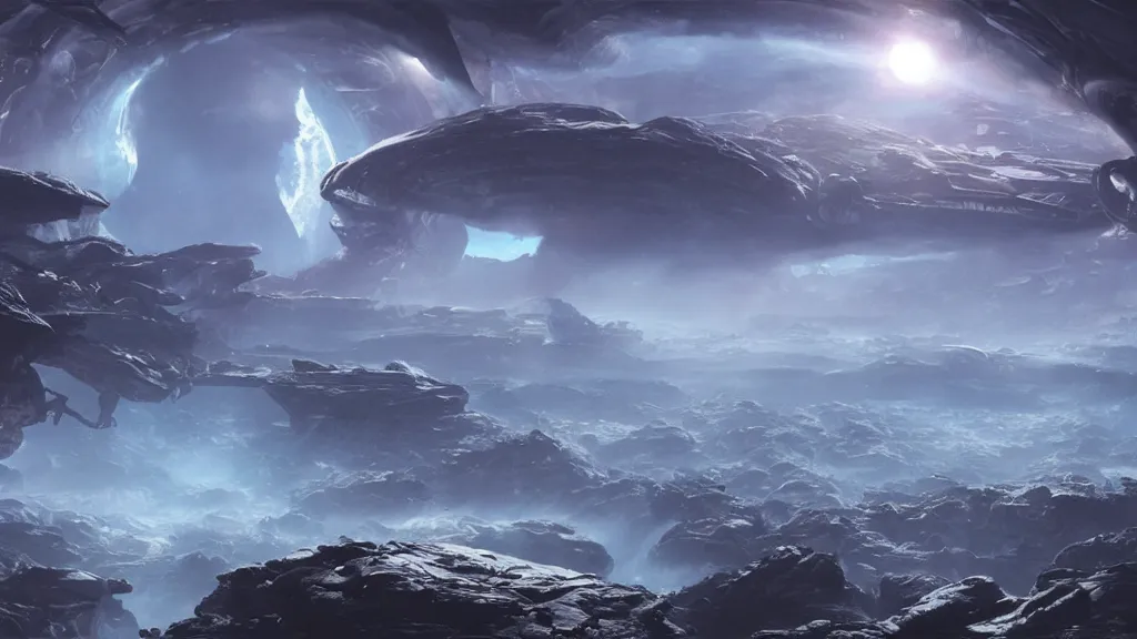 Image similar to alien planet in upheaval by arthur haas, cinematic matte painting