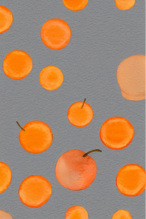 Image similar to minimalist watercolor art oranges on white background, illustration, vector art