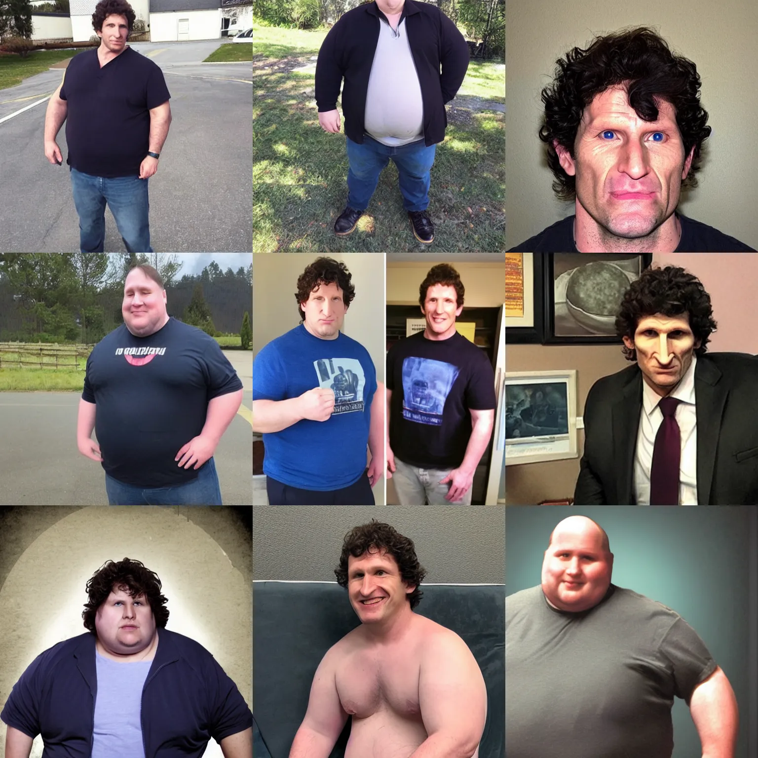 Prompt: photo of a very obese todd howard