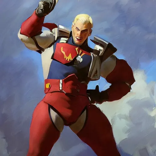 Image similar to greg manchess portrait painting of partially armored m bison from street fighter spitting fire as overwatch character, medium shot, asymmetrical, profile picture, organic painting, sunny day, matte painting, bold shapes, hard edges, street art, trending on artstation, by huang guangjian and gil elvgren and gerald brom