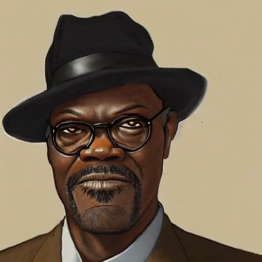 Prompt: Sketch of Samuel L Jackson