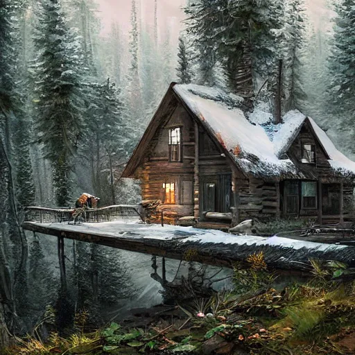 Image similar to a cabin in the woods by Klaus Wittmann