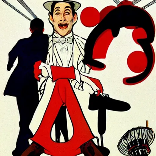 Prompt: pee wee herman as a droog from a clockwork orange. singing and dancing. concept art, matte, sharp focus, illustration, art by john collier and albert aublet and krenz cushart and artem demura and alphonse mucha