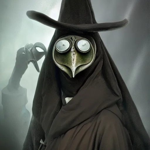 Prompt: plague doctor in his larval form. extremely lush lifelike detail. award - winning digital art by ansel adams, alan lowmax, steichen. surreal scientific photoillustration, artstation, shutterstock polycount contest winner, biomorphic. child larva plague doctor